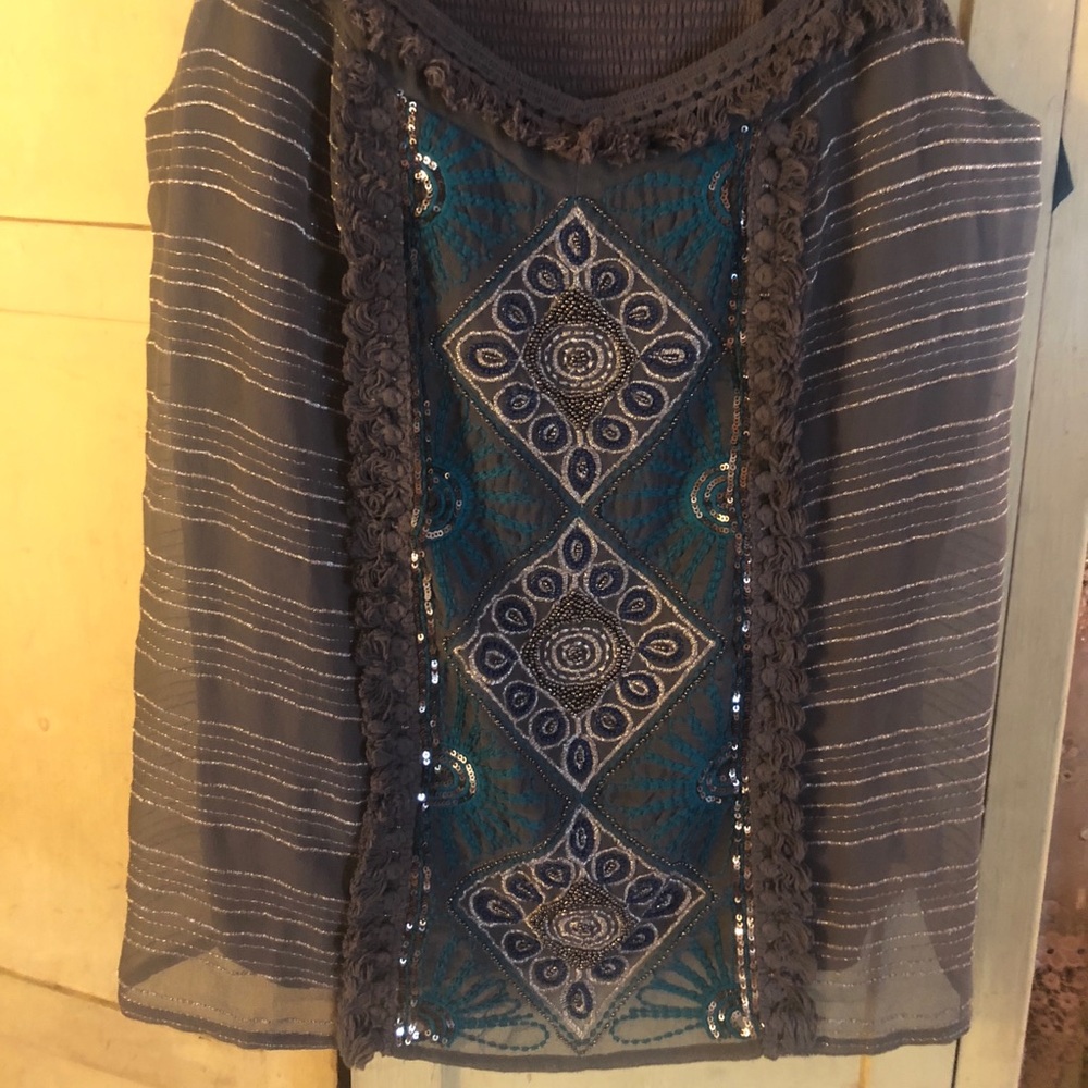 boho flowing tank shirt.